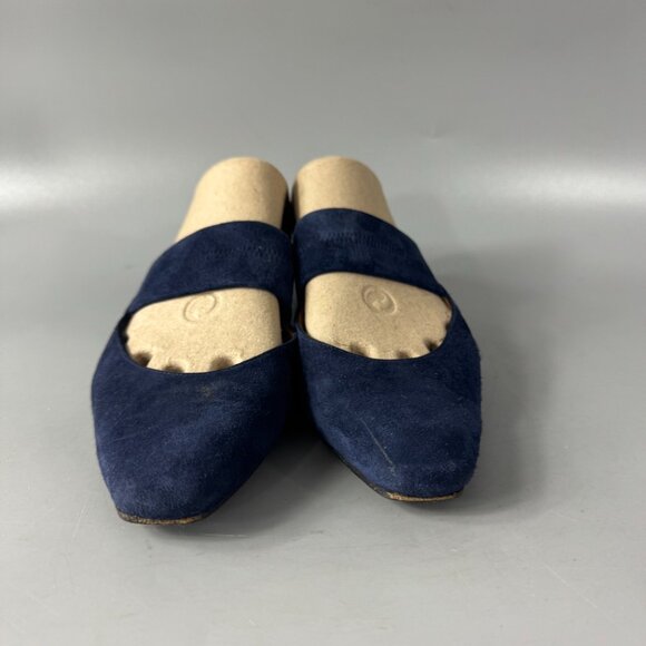 Aquatalia Made in Italy Navy Blue Suede Slide-in Sandals, Size 7 - Picture 3 of 13
